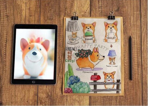 Corgi Miniature  Flower Pot