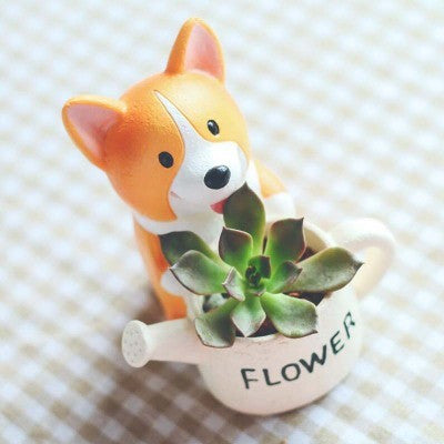 Corgi Miniature  Flower Pot