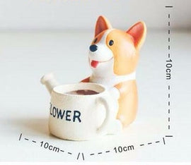 Corgi Miniature  Flower Pot