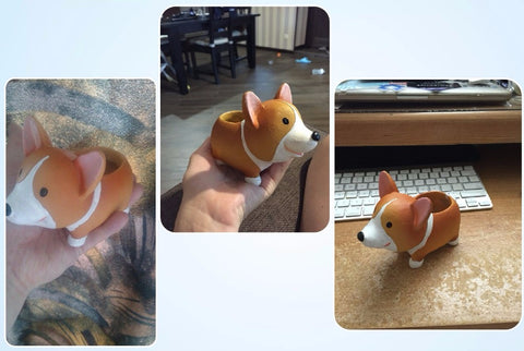 Corgi Miniature  Flower Pot