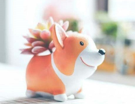 Corgi Miniature  Flower Pot