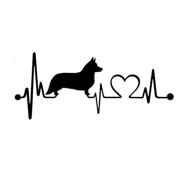 Corgi Heartbeat Car Sticker
