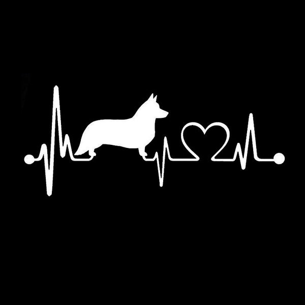 Corgi Heartbeat Car Sticker