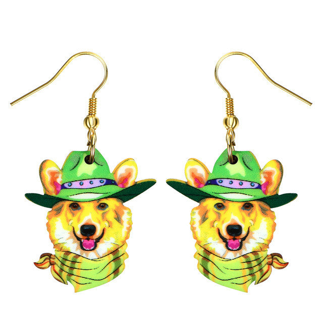 Corgi Long Earrings for Women